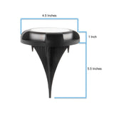 Solar Powered Disc 8 LED Ground Lights w/ 7 COLOR Changing Side Accent 4 pack - Small