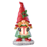 Solar Powered Holiday Gnome Couple Decoration