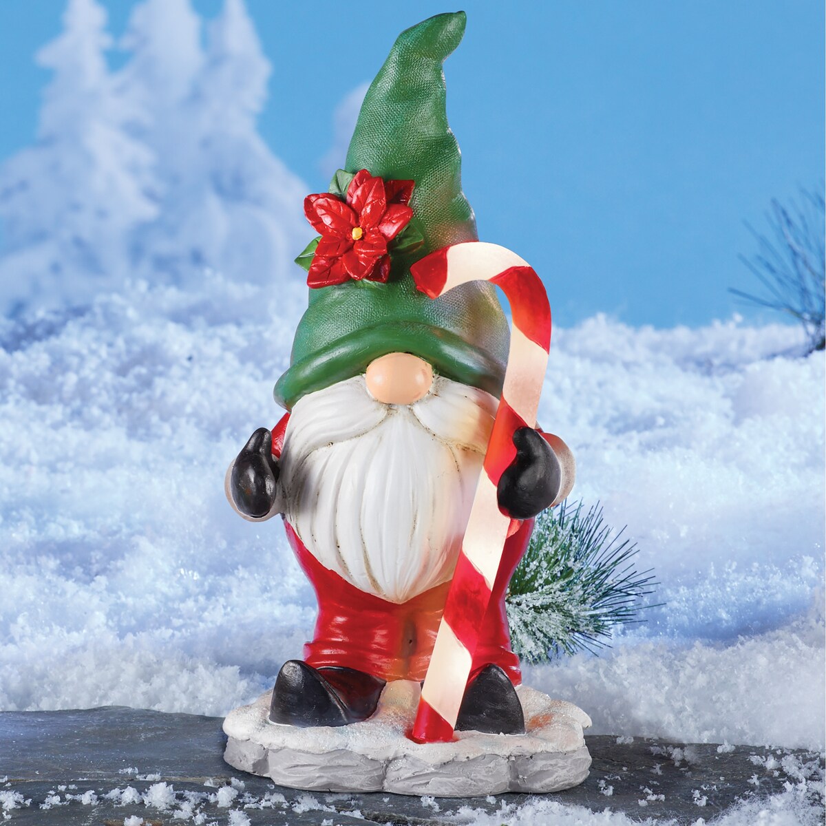 Solar Powered Holiday Gnome Couple Decoration
