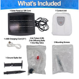 Solar Powered Pond Aerator Air Pump - Aquarium Fish Tank Oxygenator with 2 Air Stone Diffusers, with Battery Backup - regular
