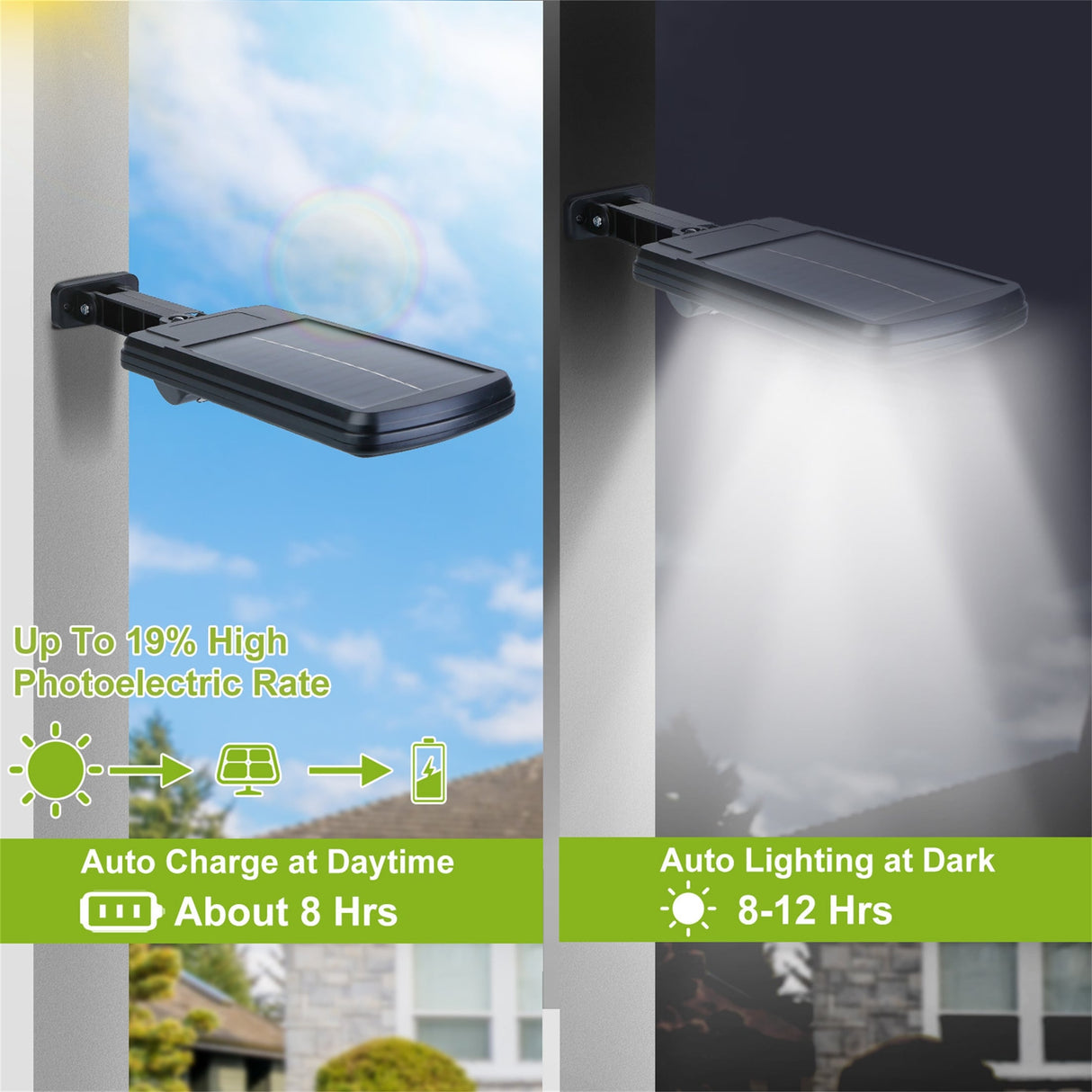Solar Powered Wall Lights 3 Modes Sensor Light