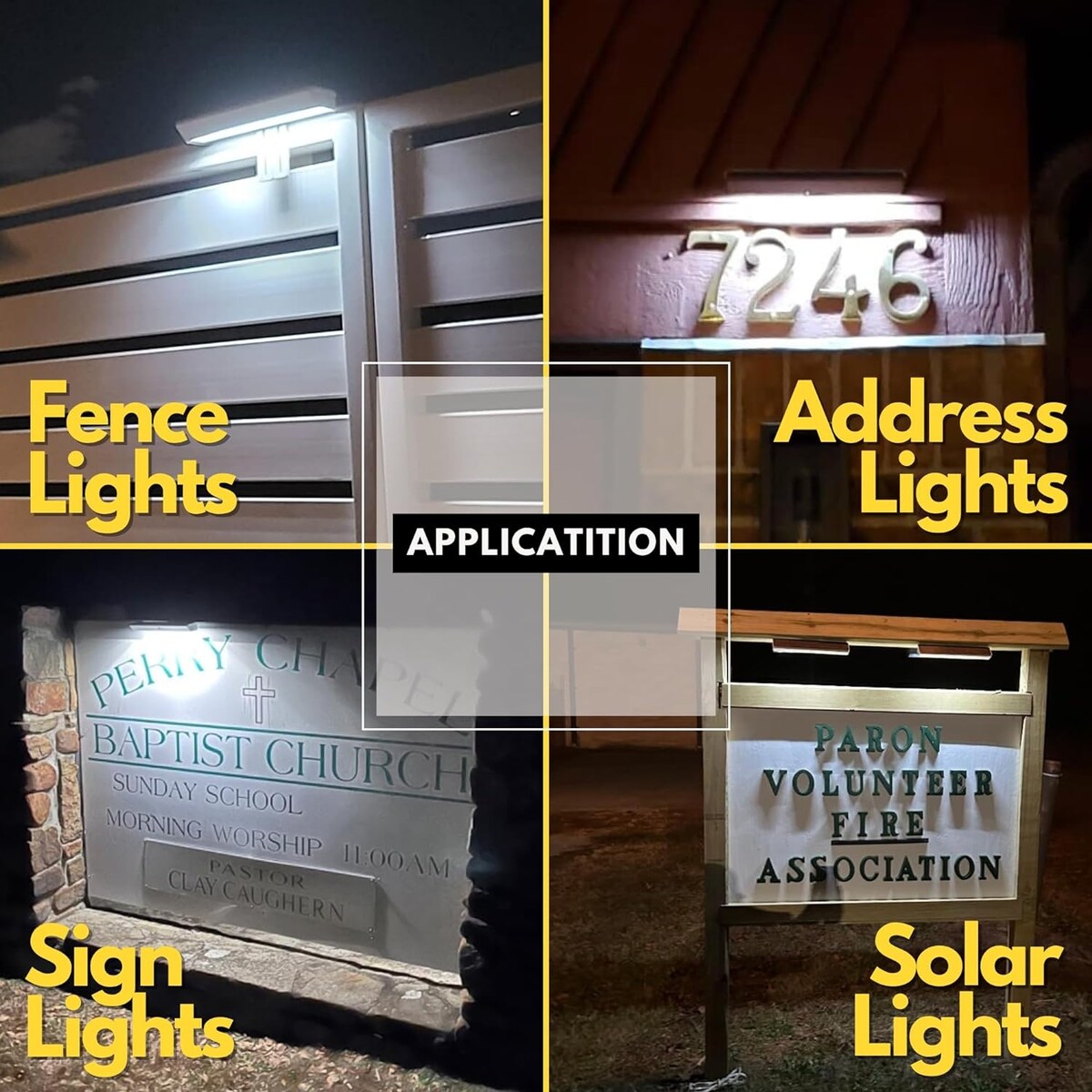 Solar Sign Flood Lights Outdoors for Landscape and Advertising - 13"