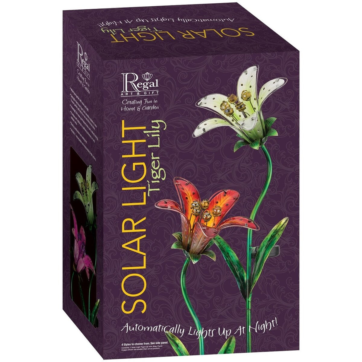 Solar Tiger Lily Stake - Red - 9"x7.25"x33"