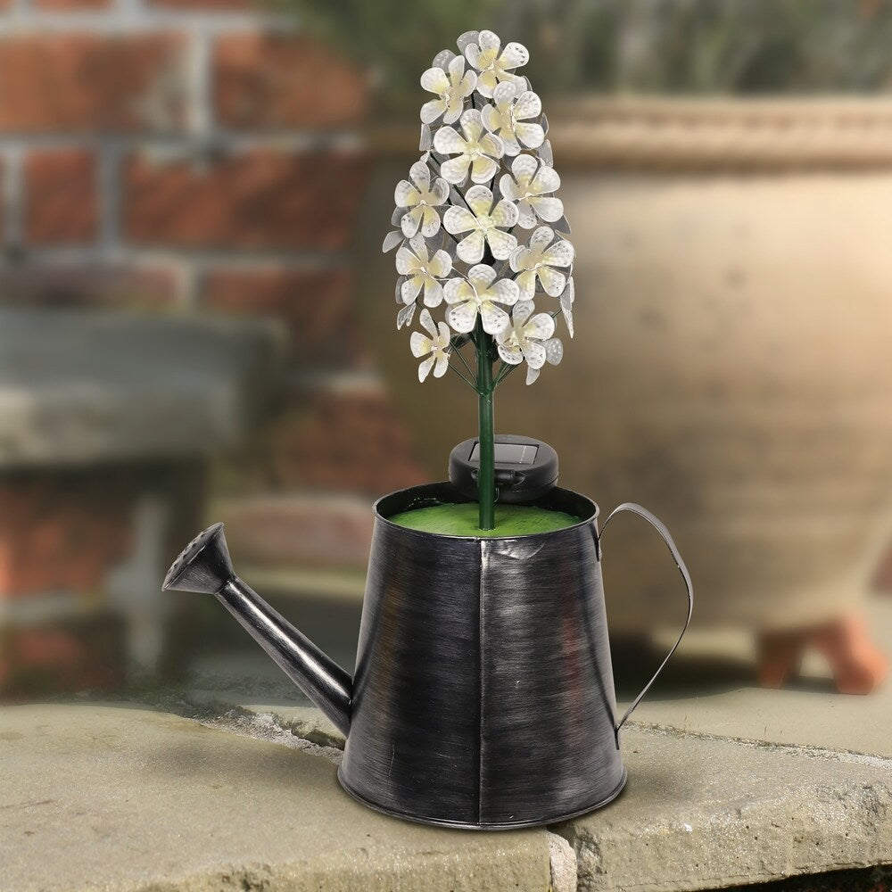 Solar Topiary in Watering Can