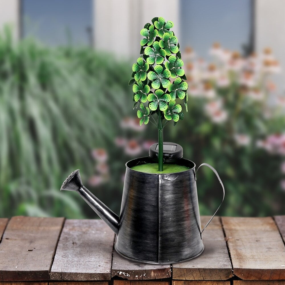 Solar Topiary in Watering Can