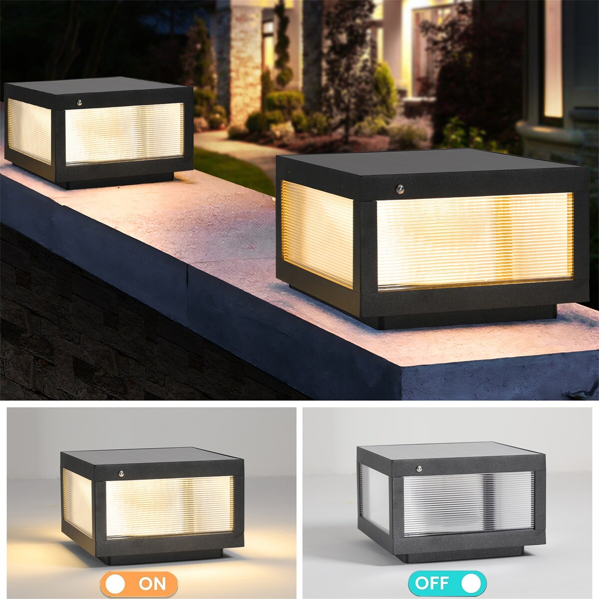 Solar Wall Lamp With Dimmable LED 2 pack