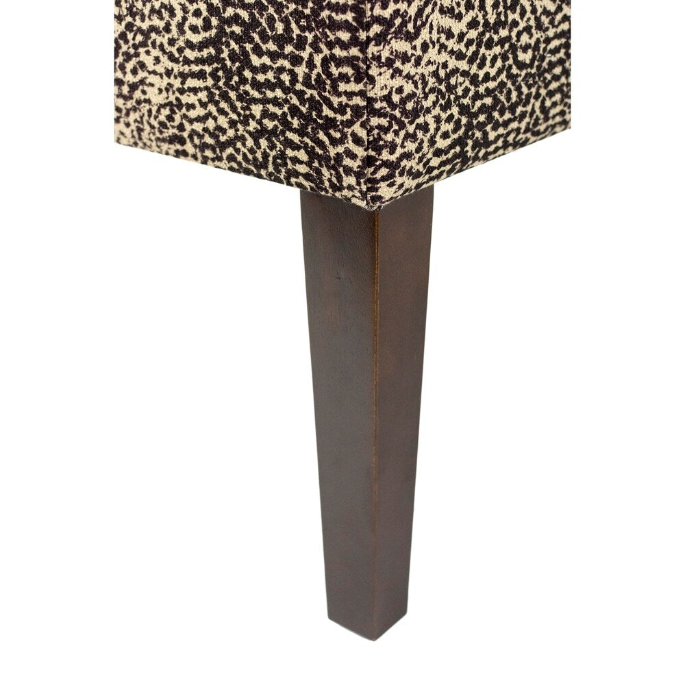 Sole Design Kaya Collection Modern 10 Button Fabric UBARI KHOL Upholstered Storage Bench, Brown