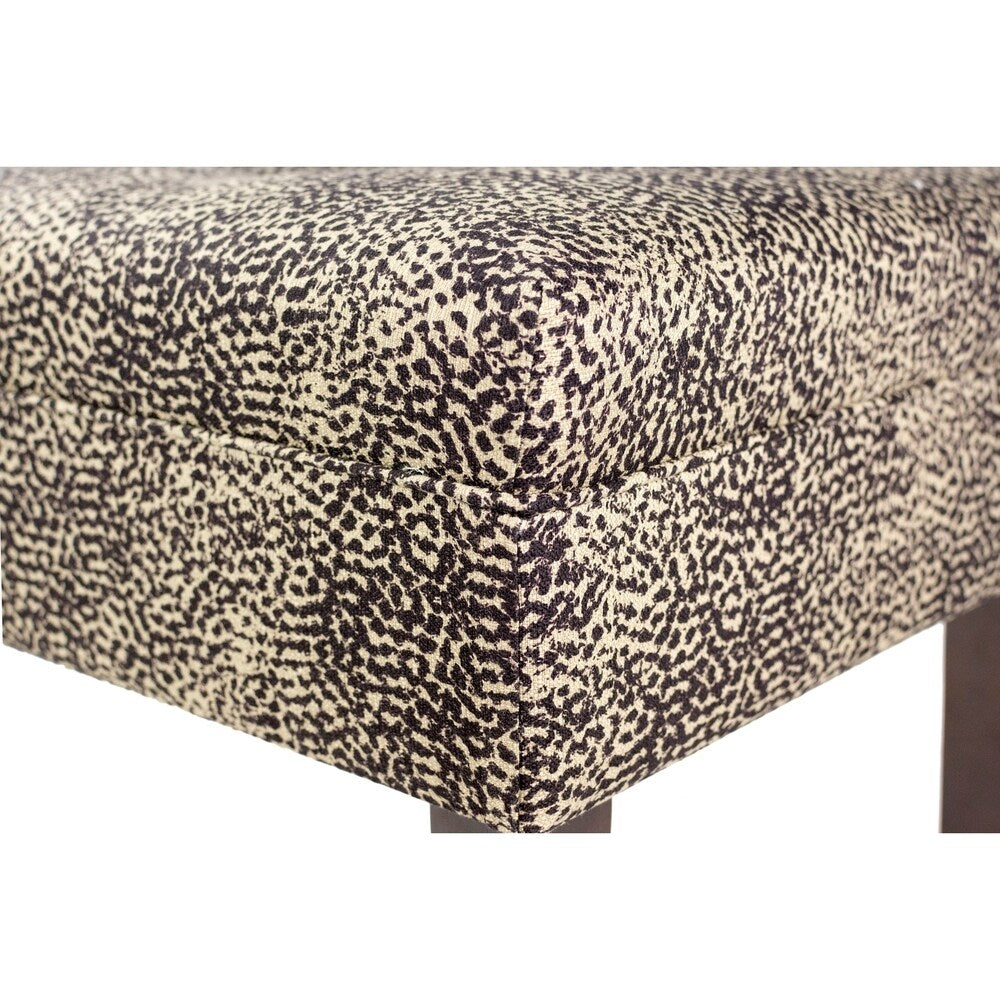 Sole Design Kaya Collection Modern 10 Button Fabric UBARI KHOL Upholstered Storage Bench, Brown