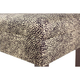 Sole Design Kaya Collection Modern 10 Button Fabric UBARI KHOL Upholstered Storage Bench, Brown