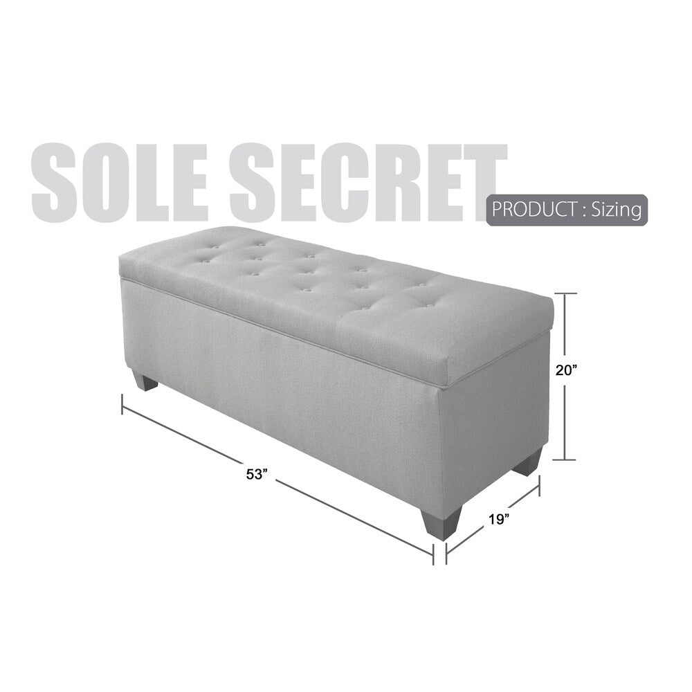 Sole Secret Button Tufted ORANGE-TOWER Linen Storage Bench