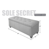 Sole Secret Button Tufted ORANGE-TOWER Linen Storage Bench