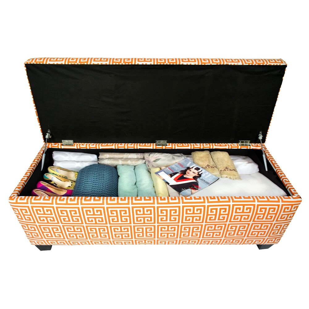 Sole Secret Button Tufted ORANGE-TOWER Linen Storage Bench