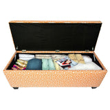 Sole Secret Button Tufted ORANGE-TOWER Linen Storage Bench