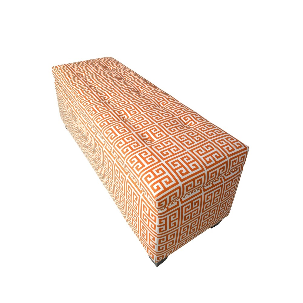 Sole Secret Button Tufted ORANGE-TOWER Linen Storage Bench