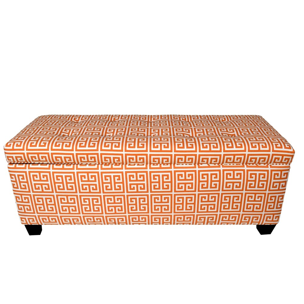 Sole Secret Button Tufted ORANGE-TOWER Linen Storage Bench