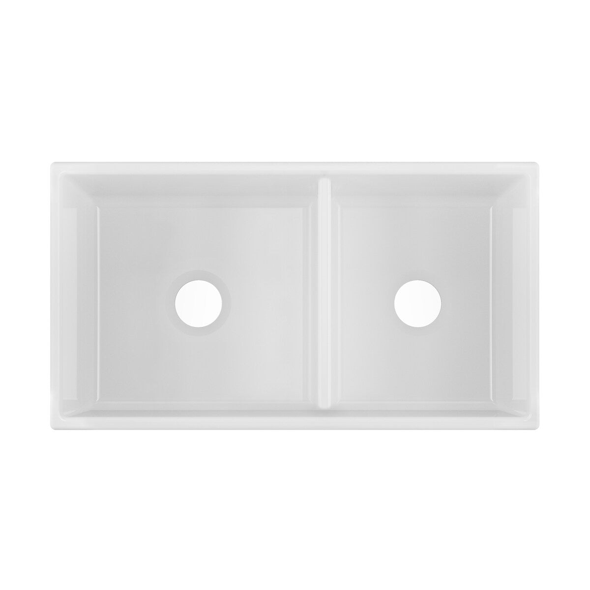 Soleil 33-in Fluted Fireclay 60/40 Double Bowl Kitchen Sink