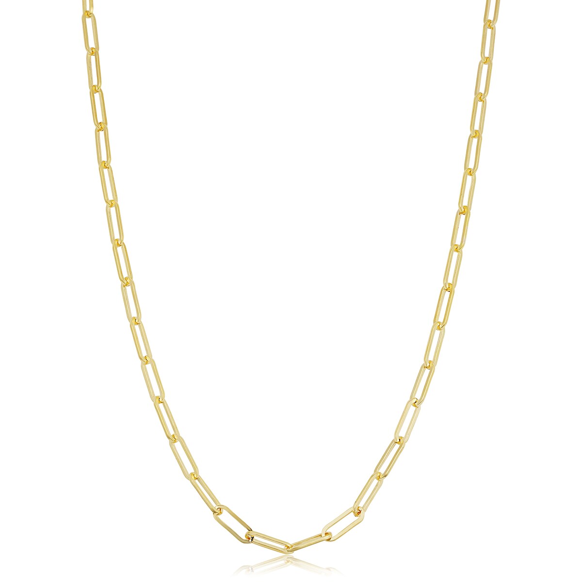 Solid 14k Gold Filled 3.1 mm Paper Clip Link Chain Necklace for Women (16, 18, 20, 24, 30 or 36 inches)