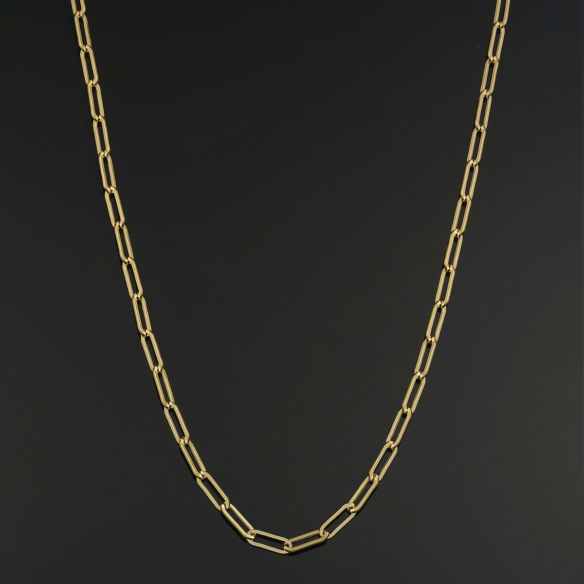 Solid 14k Gold Filled 3.1 mm Paper Clip Link Chain Necklace for Women (16, 18, 20, 24, 30 or 36 inches)