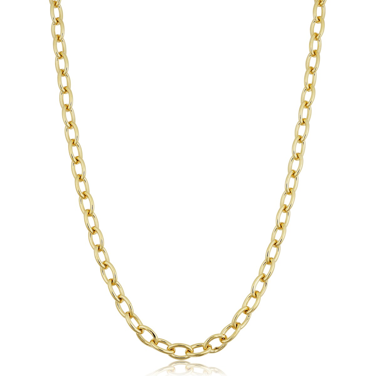 Solid 14k Gold Filled 5.1 mm Oval Link Chain Necklace for Men and Women (16, 18, 20, 24 or 30 inches)
