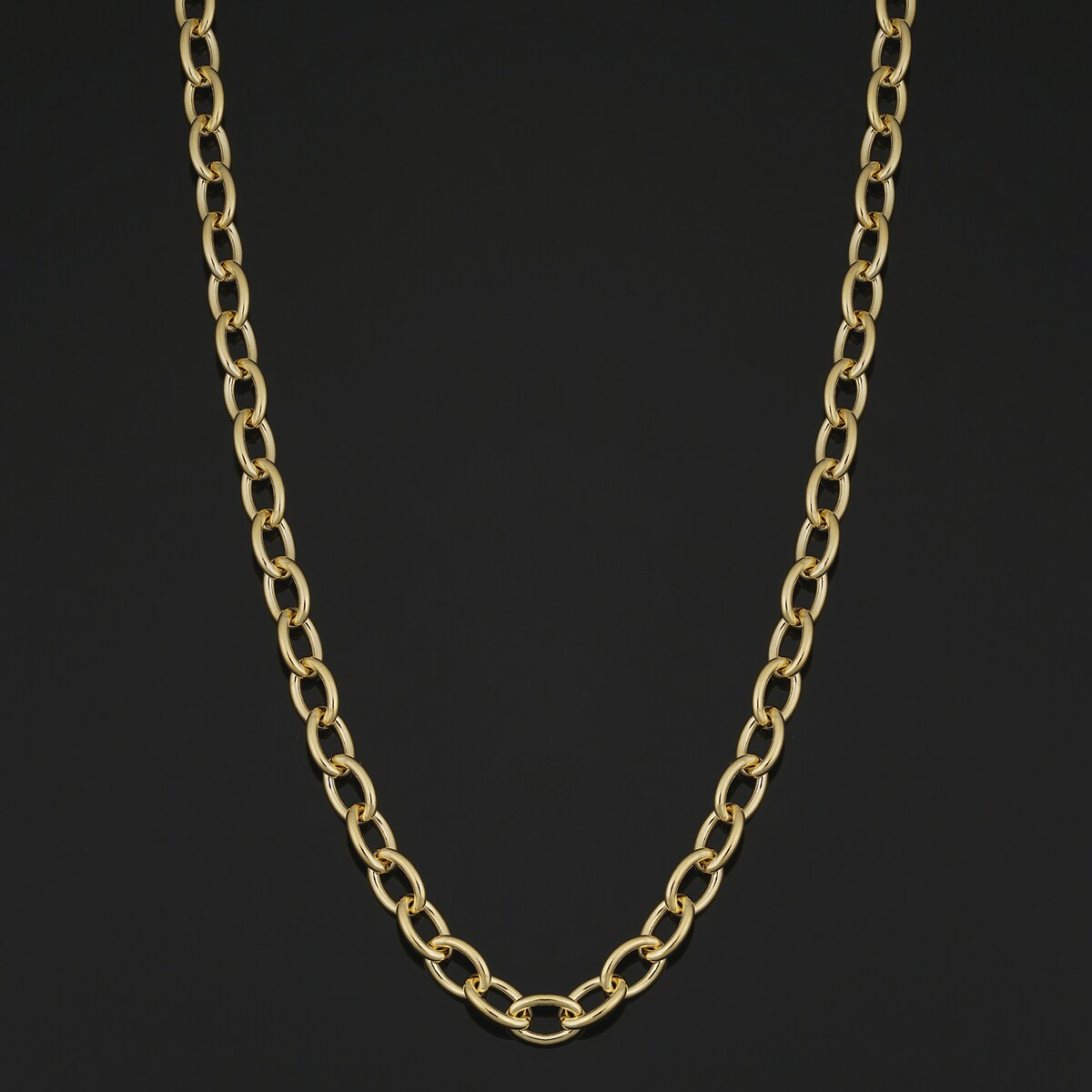 Solid 14k Gold Filled 5.1 mm Oval Link Chain Necklace for Men and Women (16, 18, 20, 24 or 30 inches)