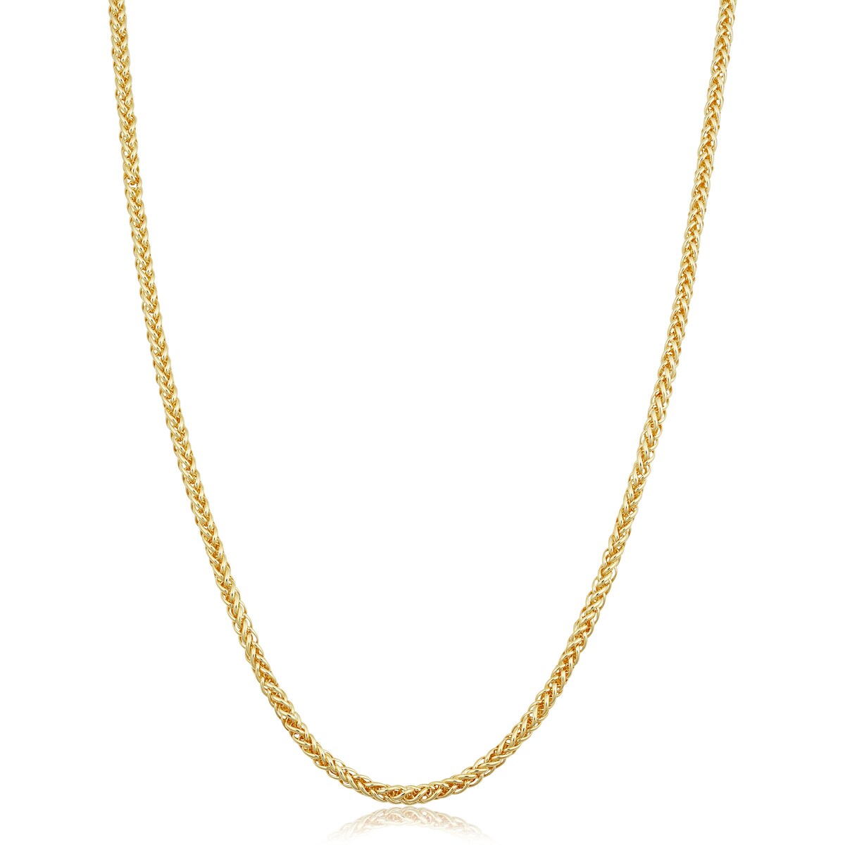 Solid 14k Yellow Gold Filled 2.4 mm Franco Necklace for Men and Women