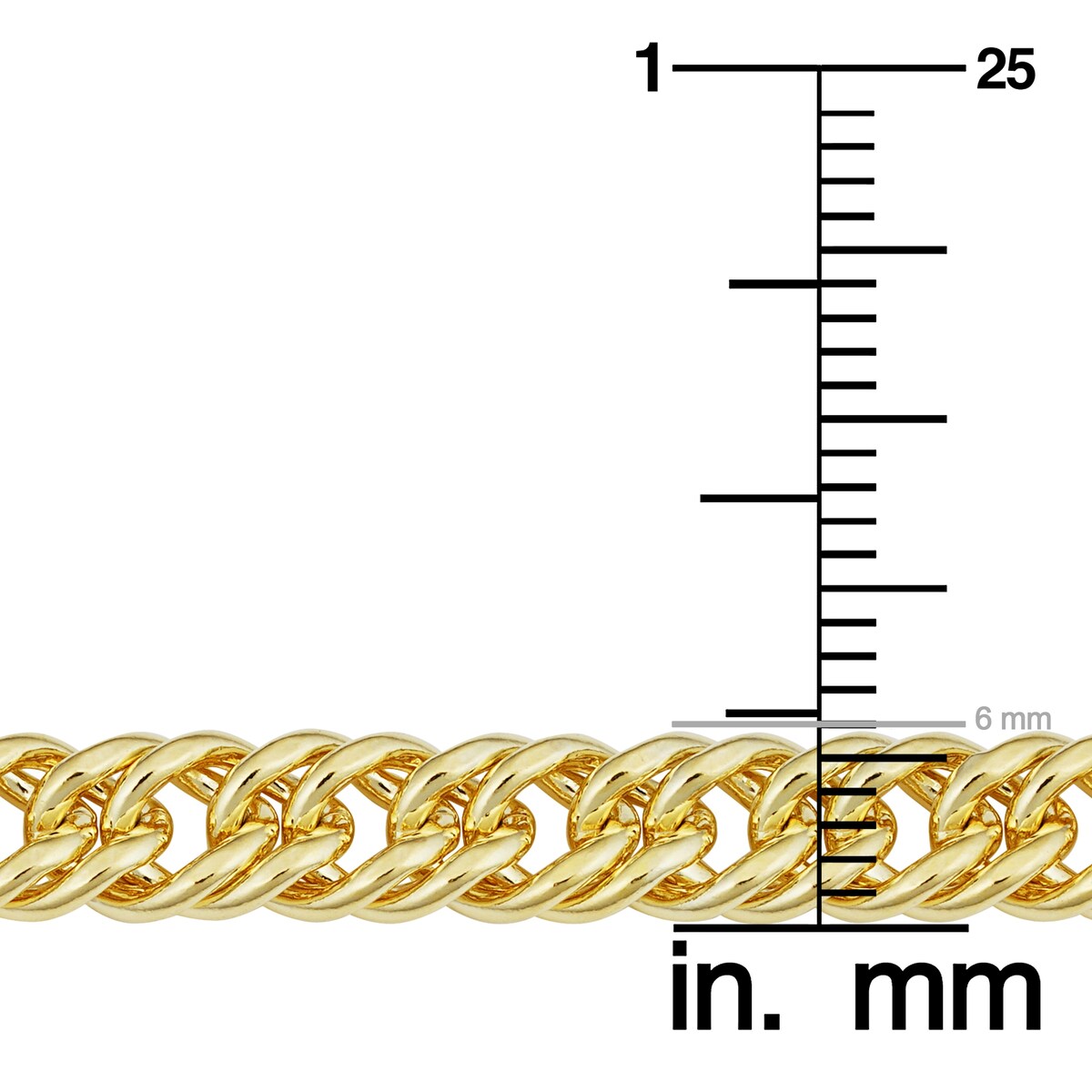Solid 14k Yellow Gold Filled 6.0 mm Double Curb Link Chain Necklace For Men and Women