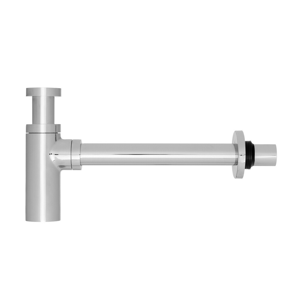 Solid Brass Round Bottle Modern P Trap in Chrome Finish Basin Sink Waste Trap Adjustable Drain Tube Kit Extra Long Bottle