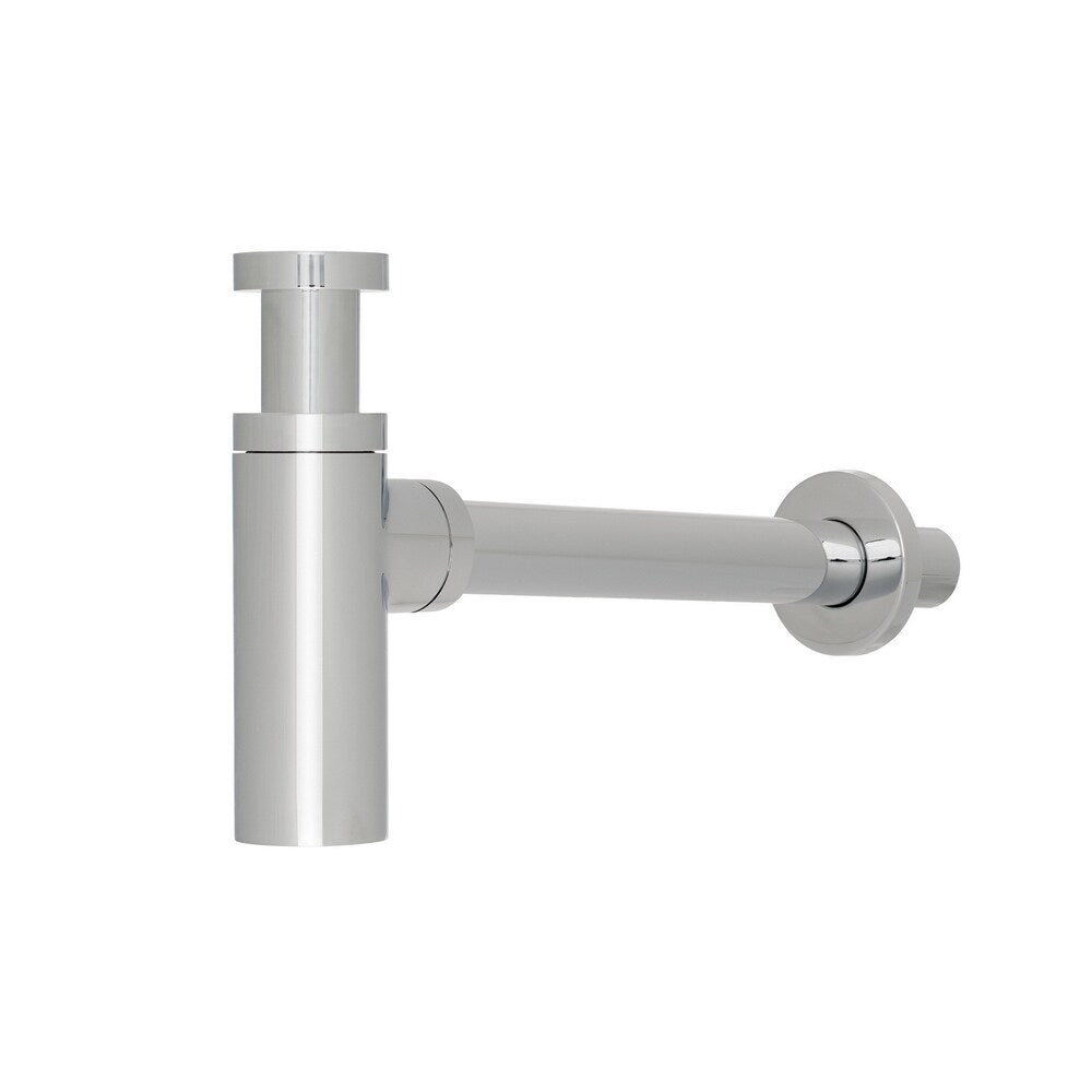 Solid Brass Round Bottle Modern P Trap in Chrome Finish Basin Sink Waste Trap Adjustable Drain Tube Kit Extra Long Bottle