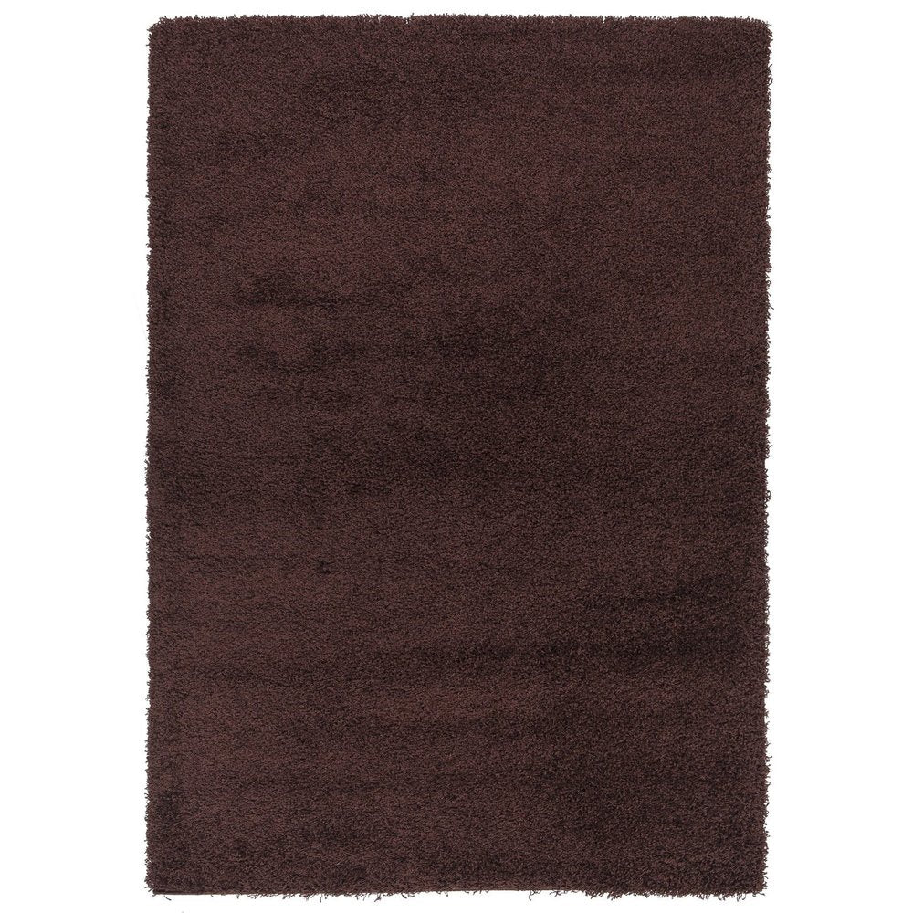 Solid Brown Shag Area Rug - 5' x 7'