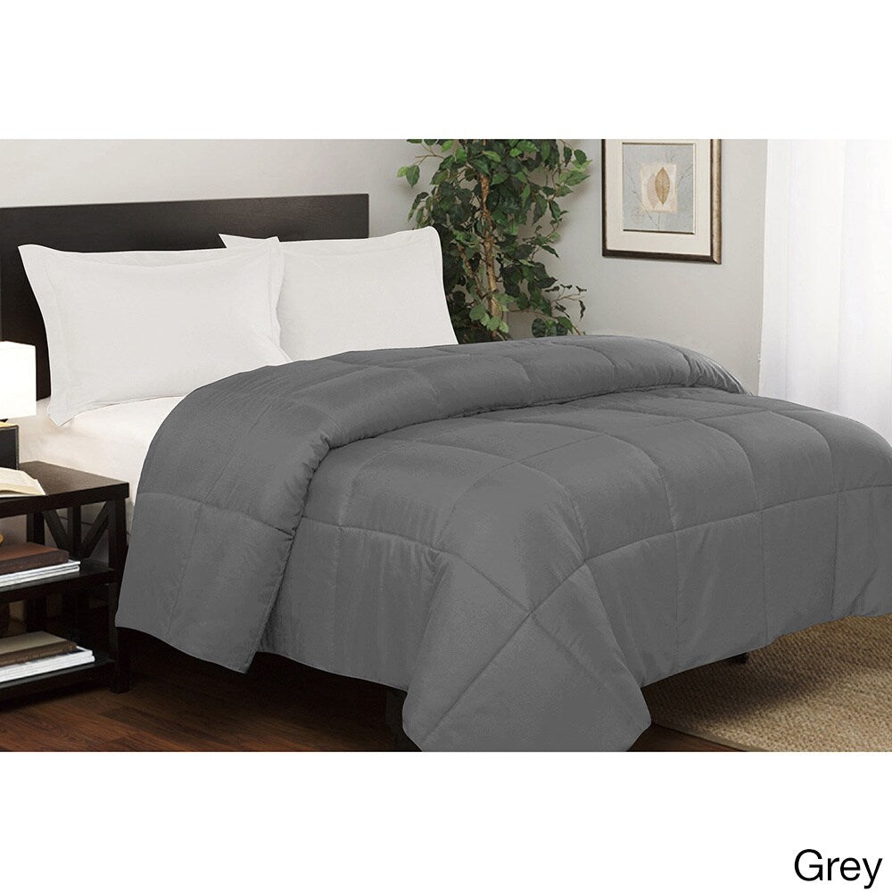 Solid Color Microfiber Down Alternative Comforter