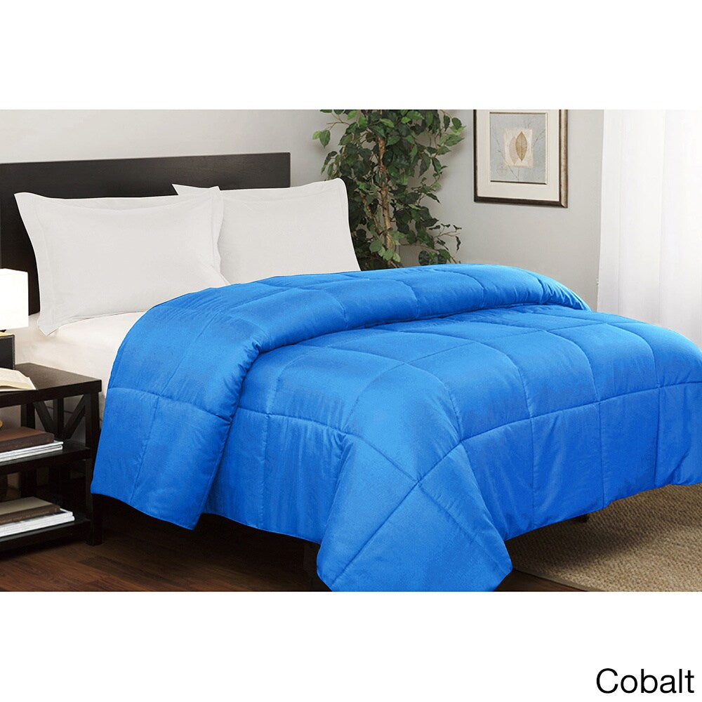 Solid Color Microfiber Down Alternative Comforter