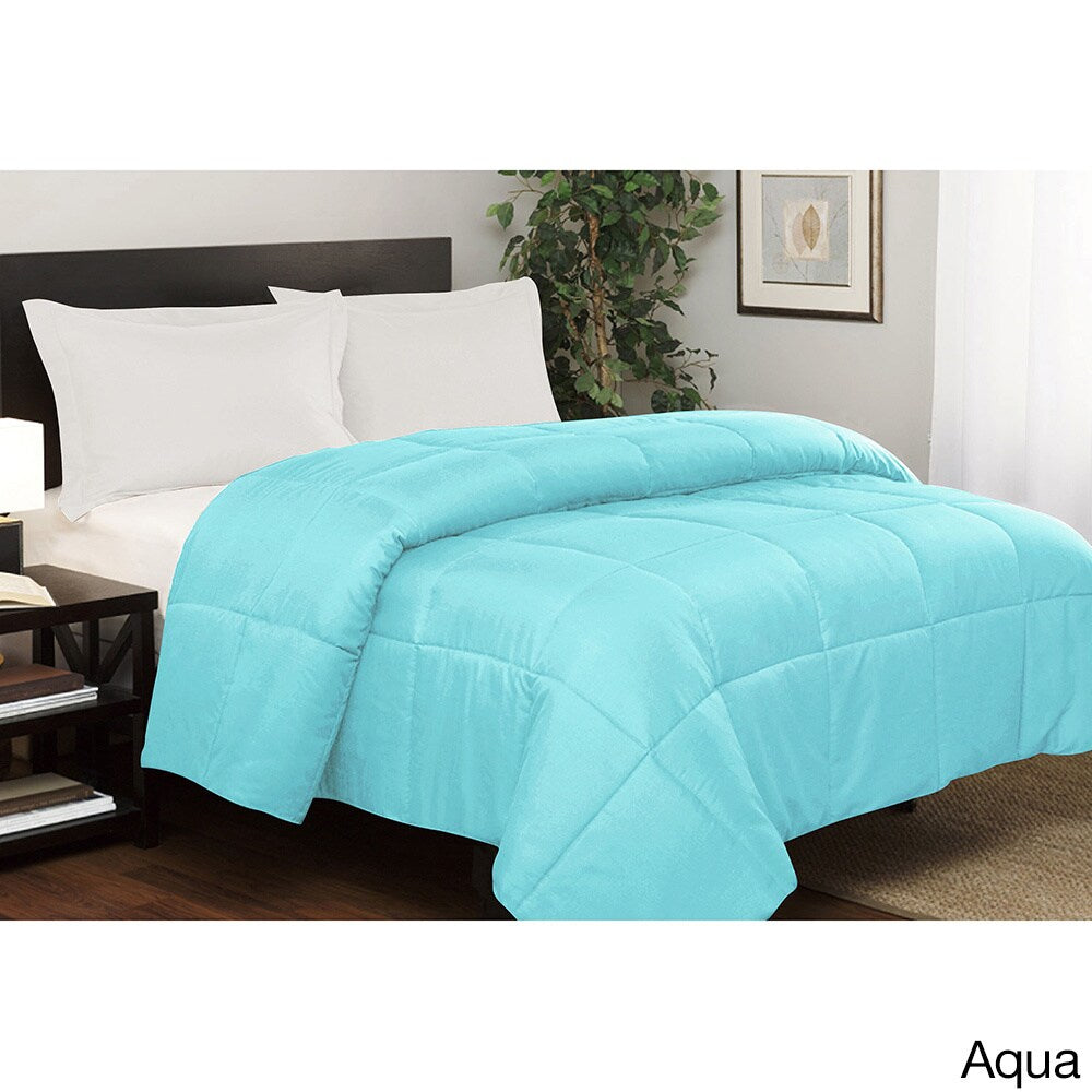 Solid Color Microfiber Down Alternative Comforter