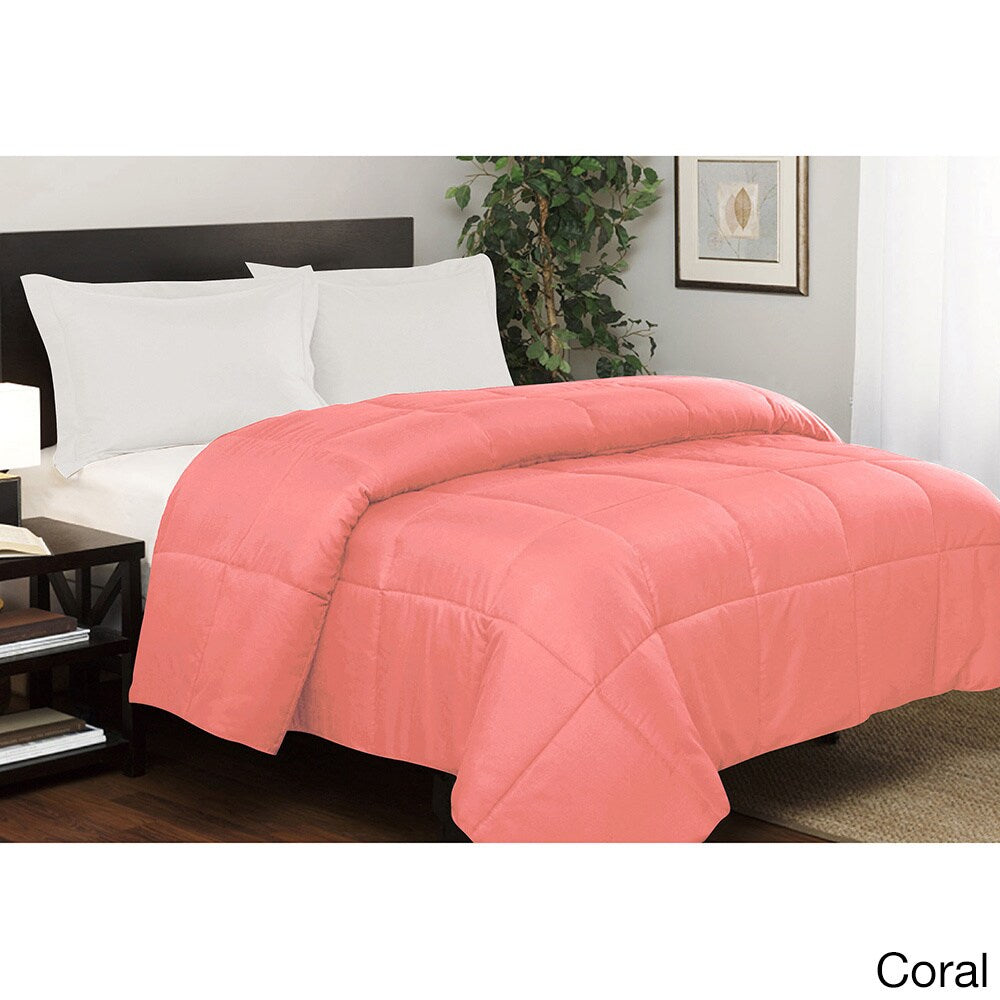 Solid Color Microfiber Down Alternative Comforter