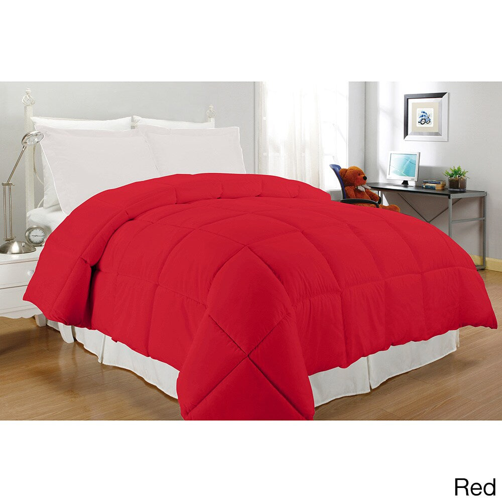 Solid Color Microfiber Down Alternative Comforter