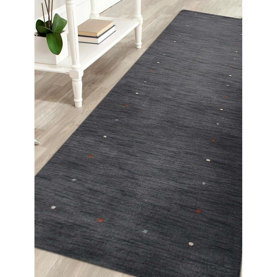 Solid Color Modern Hand Knotted Gabbeh Area Rug Indian Oriental Carpet