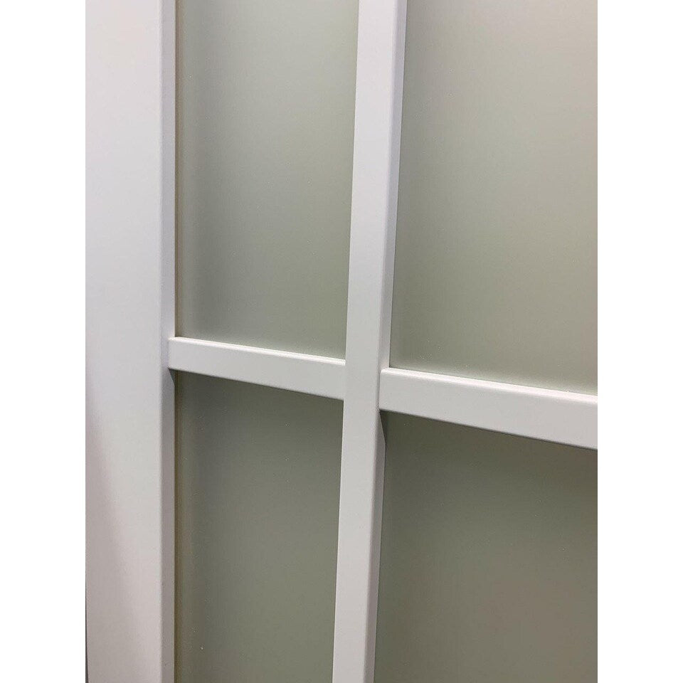 Solid French Double Doors Frosted Glass 9 Lites / Felicia 3309 White
