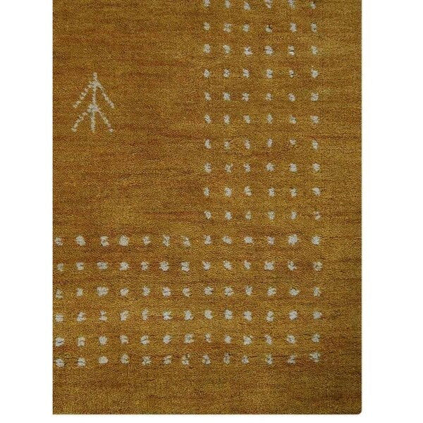 Solid Hand Made Modern Carpet Bordered Indian Gabbeh Oriental Area Rug - 5' x 8'