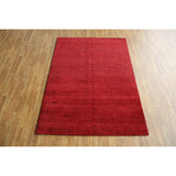 Solid Modern Gabbeh Indian Area Rug Hand-Tufted Wool Carpet - 5'3" x 7'7"