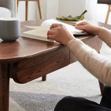 Solid Oak Wood Coffee Table with Storage, Coffee Table with Drawers - 47”