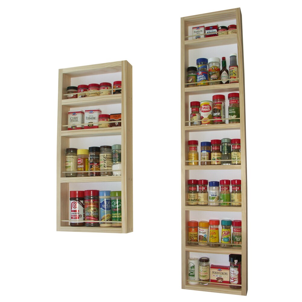 Solid Pine Wood 72-inch On-the-wall 2-piece Spice Rack