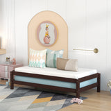 Solid Platform Bed , 2 Twin Wood Bed Guest Bed Stackable Bed