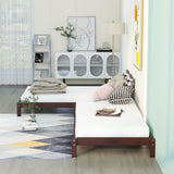 Solid Platform Bed , 2 Twin Wood Bed Guest Bed Stackable Bed