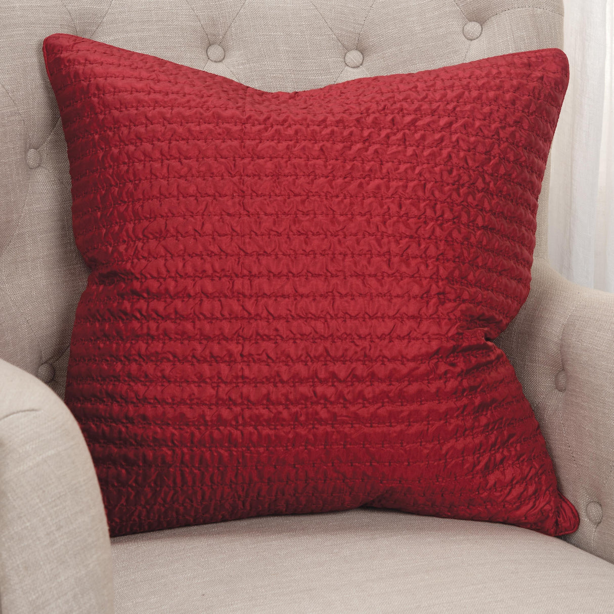 Solid Quilted Decorative Pillow or Pillow Cover