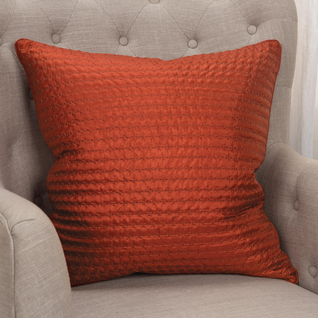 Solid Quilted Decorative Pillow or Pillow Cover