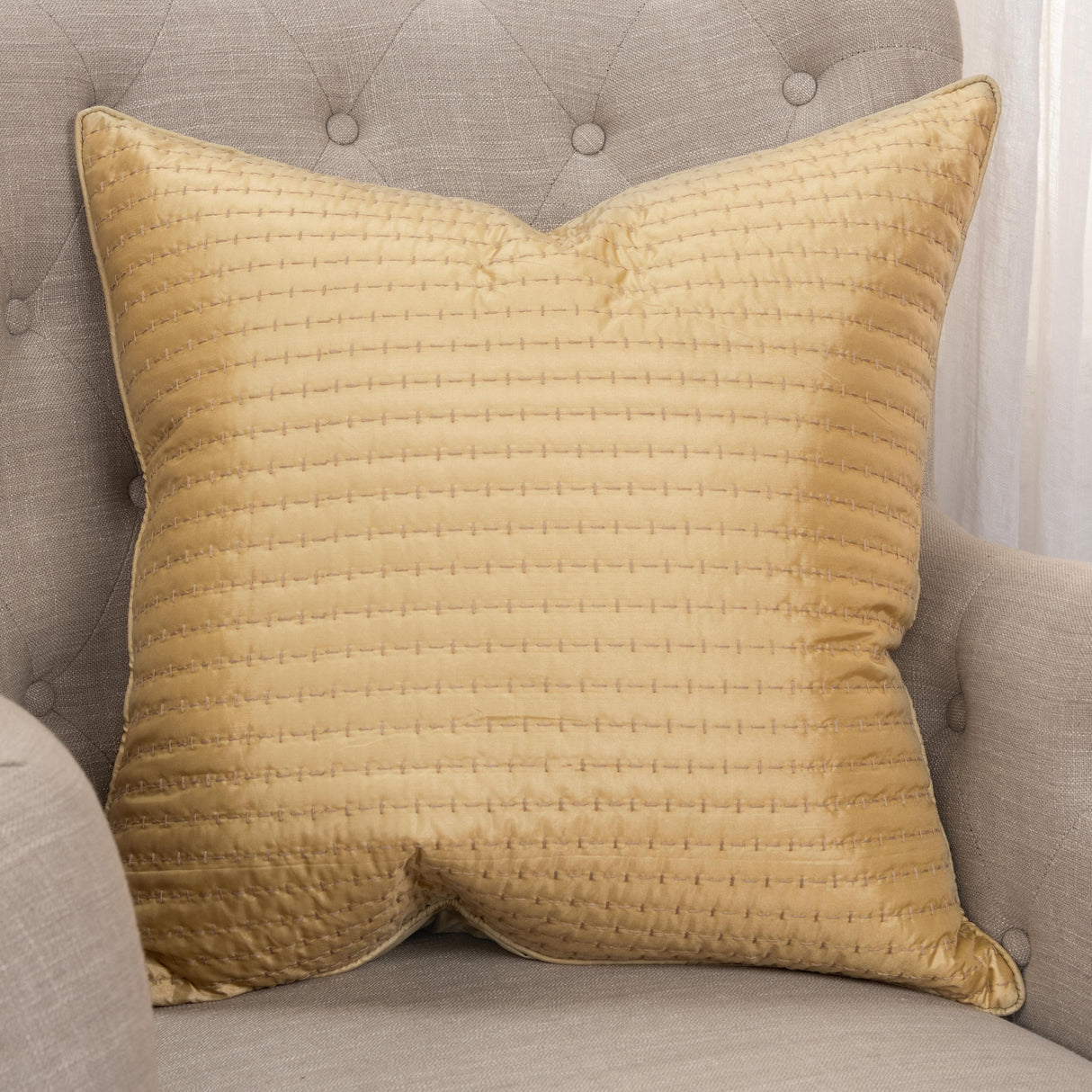 Solid Quilted Decorative Pillow or Pillow Cover
