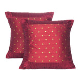 Solid Throw pillow Polydupion Decorative Brocade Cushion Cover Set of 2