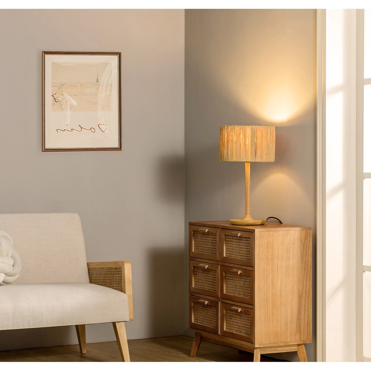 Solid Wood 21.3" Table Lamp
