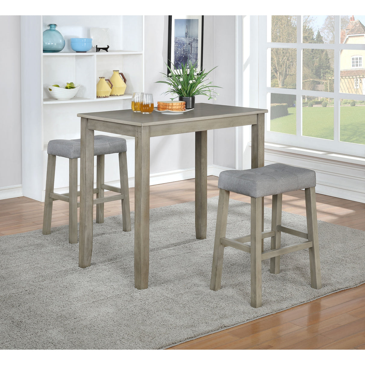 Solid Wood 3-piece Compact Dining Set