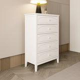 Solid Wood 5 Drawers Chest Bedroom Furniture