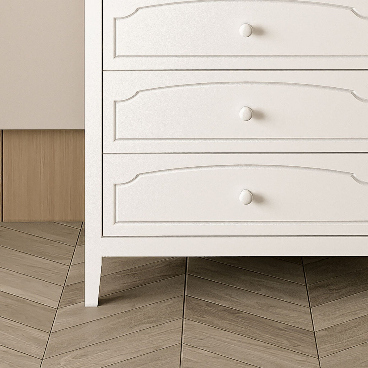 Solid Wood 5 Drawers Chest Bedroom Furniture